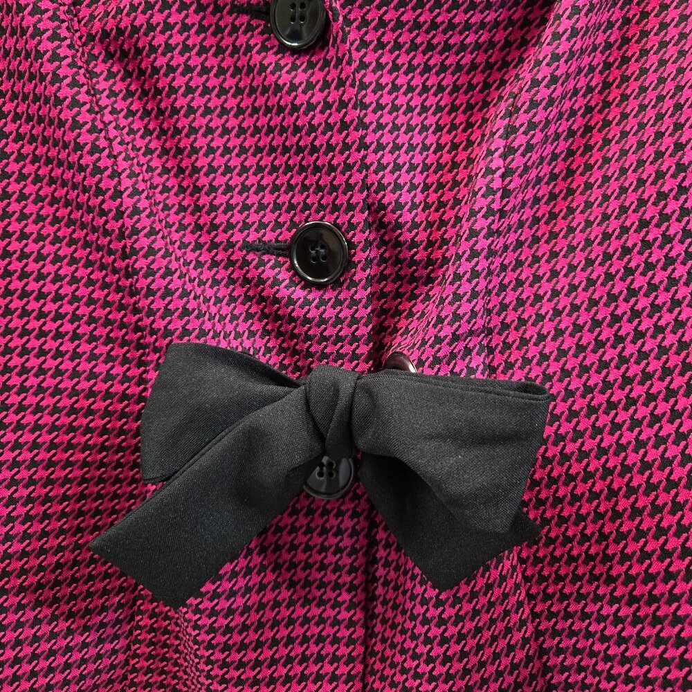 Sweet Suit Petite* Fuchsia & Black* Classic Houndstooth Weave Blazer* Size: 8P - Picture 6 of 7